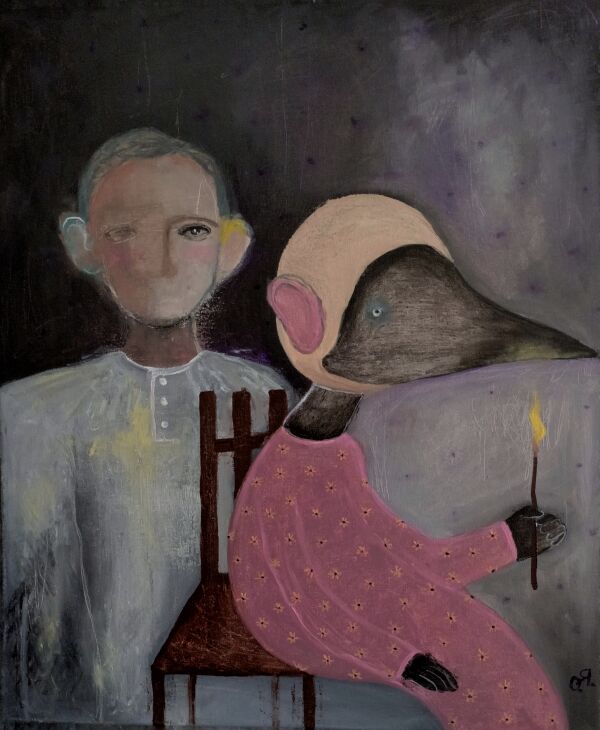 "Бессонница" 50х60 см, холст, акрил, 2025